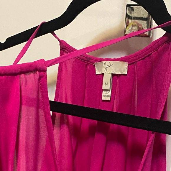 Magenta Pink Joie Spaghetti Strap Flowy & Sexy Silk Camisole - Picture 11 of 12